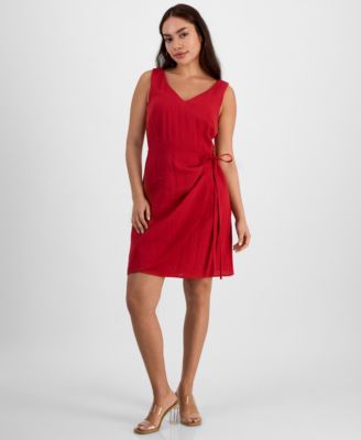 Sam Edelman Womens Faux-Wrap Sleeveless M Brick Red 6