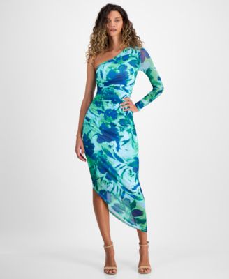 RACHEL Rachel Roy Womens Quinn Floral Asymmetri Medium Green M