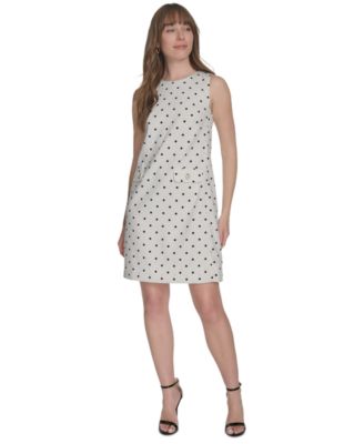 Tommy Hilfiger Womens Sleeveless Polka Dot S IvoryBlack 10