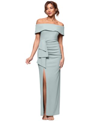 XSCAPE Off-The-Shoulder Gown Sage 6