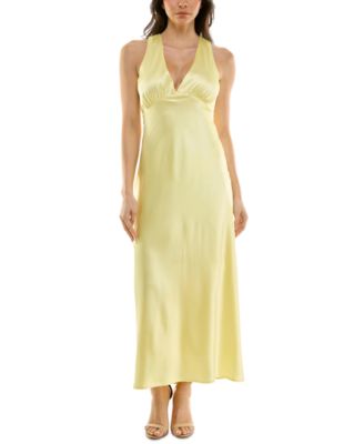 Emerald Sundae Juniors V-Neck A-Line Satin M Butter S