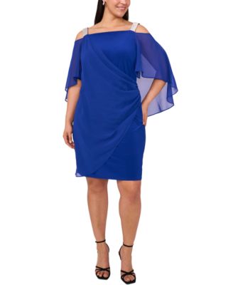 MSK Plus Size Embellished Cold-Sho Neo Emerald 1X