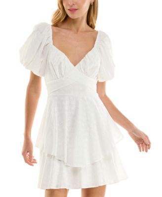 Crystal Doll Juniors Embroidered Eyelet Pu White XS