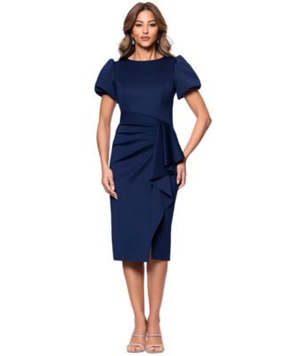 XSCAPE Petite Short-Sleeve Boat-Neck Midnight 8P