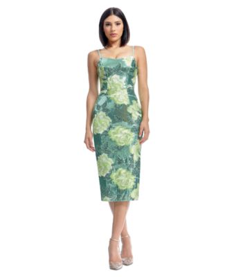 Dress the Population Womens Blakely Sweetheart-Nec Sage Multi L