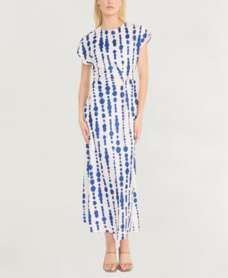Luxely Womens Printed Twist-Front Mi Ivoryblue 12
