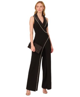 Adrianna Papell Womens Imitation Pearl Crepe Ivory 4