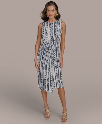 Donna Karan New York Womens Printed Side-Twist Dre Ink Multi 14