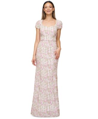 JS Collections Womens Embroidered Sweetheart Ivory Multi 10