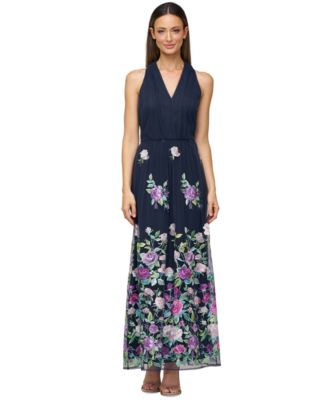 JS Collections Womens Dassie Floral V-Neck T Navy Multi 16