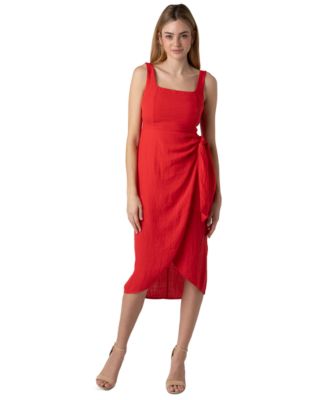 Sam Edelman Womens Side-Tie Midi Dress Natural 4
