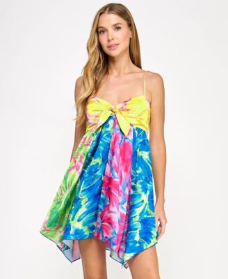 SENI CADE Juniors Printed Tie-Front Fit Yellow XXS