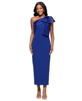 Betsy Adam Womens Satin-Bow-Trim One-Sho Indigo 4