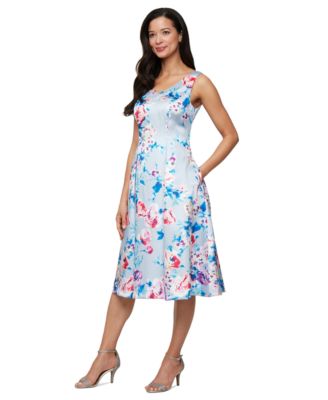 Alex Evenings Womens V-Neck Sleeveless Mika Lilac Multi 18