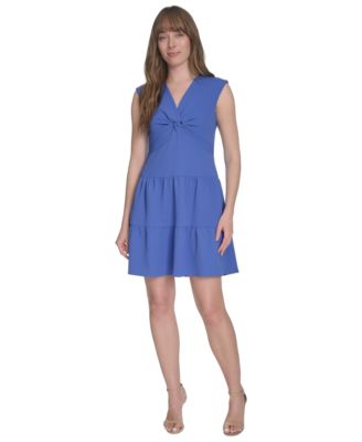 Tommy Hilfiger Petite Jacquard Twist-Front Ti Amparo Blue 10P