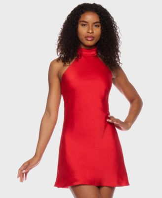 Alex Sophia Juniors Open-Back Halter Dres Tomato Red 34