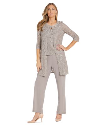 R M Richards Petite Sequin Lace Jacket, Tan Taupe 8P