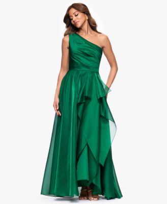 XSCAPE Womens Metallic Draped One-Sh Green 14