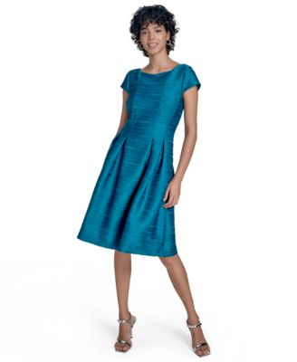 Jessica Howard Petite Short-Sleeve Fit Flar Teal 12P