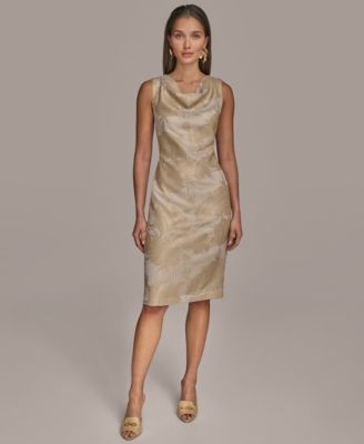 Donna Karan New York Womens Sequined Cowlneck Shea Sand 6
