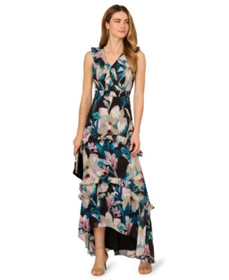 Adrianna Papell Womens Sleeveless Mermaid Dre Black Multi 6