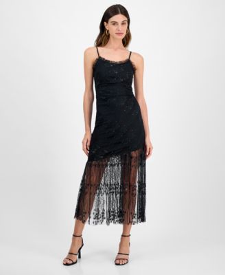 14th Place Juniors Asymmetrical Lace Dre Black XL