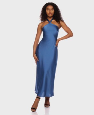 Alex Sophia Juniors Satin Halter Tie-Back Denim 1112
