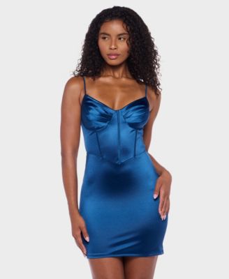 B Darlin Womens Sweetheart Satin Bodyc Royal Vitality M