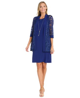 R M Richards Womens 2-Pc. Sequined Lace Ja Twilight 10