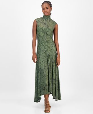 RACHEL Rachel Roy Womens Junette Mock Neck Gode Green 2XL