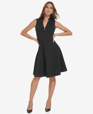 Calvin Klein Womens Sleeveless Scuba Crepe Black 10