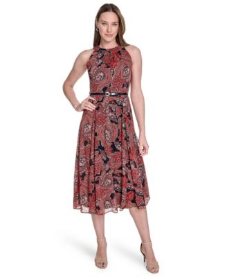 Tommy Hilfiger Womens Chiffon Printed Halter Sky CaptainSamba 8