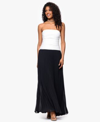 Betsy Adam Womens Colorblocked Strapless BlackIvory 10