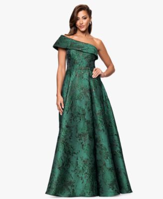 XSCAPE Womens Jacquard Asymmetrical- Dark Green 12