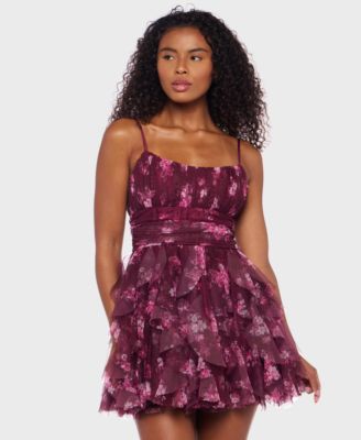 B Darlin Womens Taffeta Sleeveless Fit Wine Pink 1314