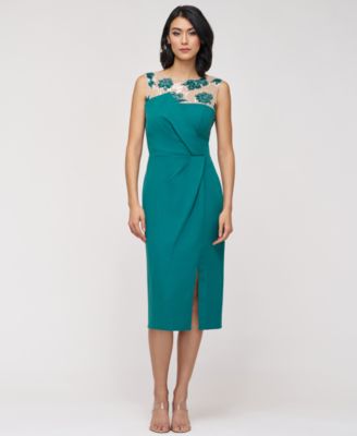 JS Collections Womens Adelaide Illusion-Yoke Emerald 8