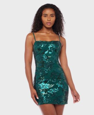 B Darlin Juniors Sequined Tie-Back Bod Emerald L