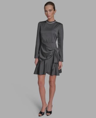 BCBG Womens Embellished Mock-Neck Deep SeaMoonlit Sand 12