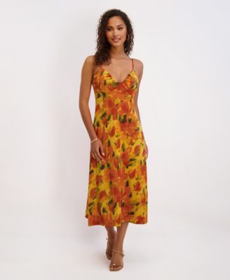 Siena Womens Printed Satin Sleevele Multi 10