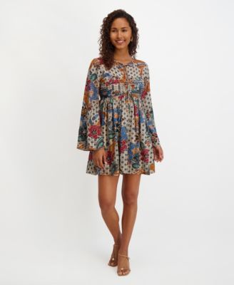 Kensie Womens Printed-Chiffon Long-S Multi 6
