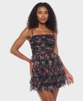 B Darlin Juniors Strapless Straight-Ne BlackRed 1314