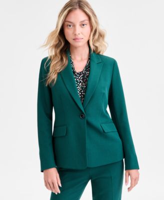 Kasper Womens One-Button Blazer, Reg Evergreen 16