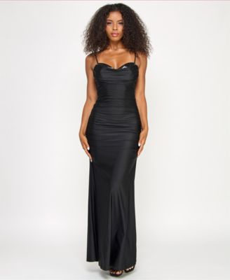 Emerald Sundae Juniors Sweetheart-Neck Sequi Black XXS