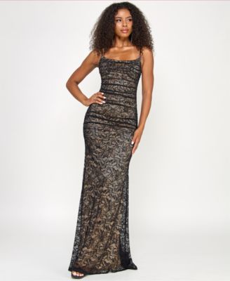 Emerald Sundae Juniors Sleeveless Lace Corse BlackNude XS