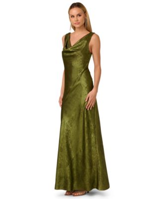 Adrianna Womens Foiled Cowlneck Maxi D Dark olive 6M