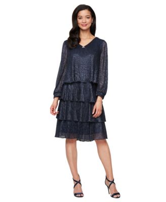 SL Fashions WomensShort V-Neck Bodre Dre Navy 10