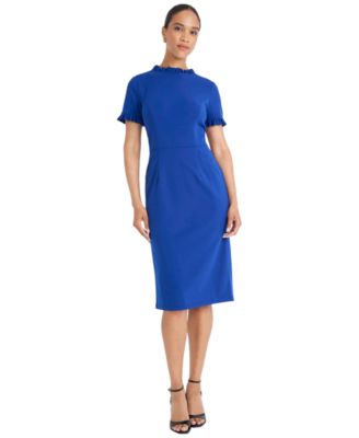 Maggy London Womens Ruffled-Trim Sheath Dr TwilightNavy 16