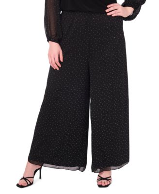 MSK Womens Palazzo Pull-On Pants Black 3X