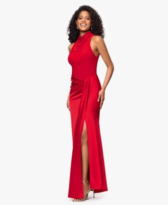 Betsy Adam Womens Cowl Neck Dress Red 10