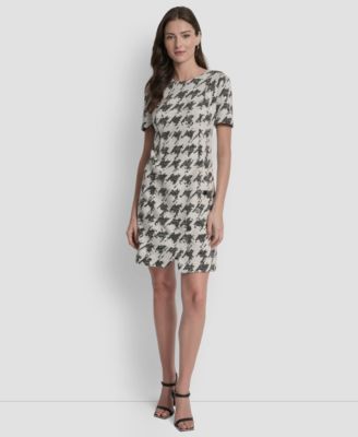 DKNY DKNY Womens Short Sleeve Crew BlackIvory 2